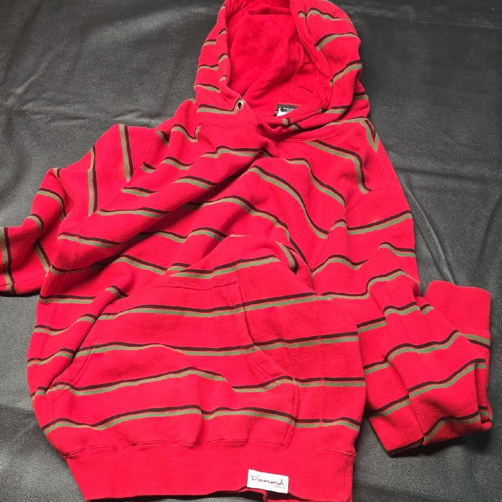 Diamond Supply Red Striped Hoodie